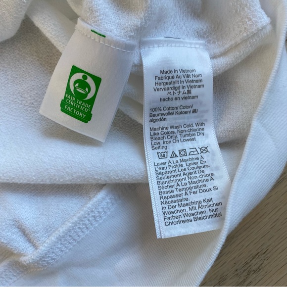 J. Crew Magic Rinse™ Hoodie with Heart, 100% Cotton, White/Navy, Oversized, XS/S - Picture 11 of 12